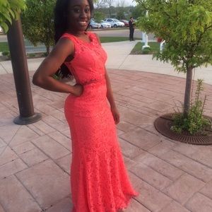 Long lace prom dress